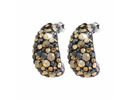 18746 stribrne nausnice puzety rozsirujici se kapka s krystaly swarovski jet mix stribro 925 1000