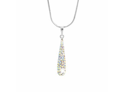18755 stribrny nahrdelnik dlouha kapka s krystaly swarovski ab stribro 925 1000