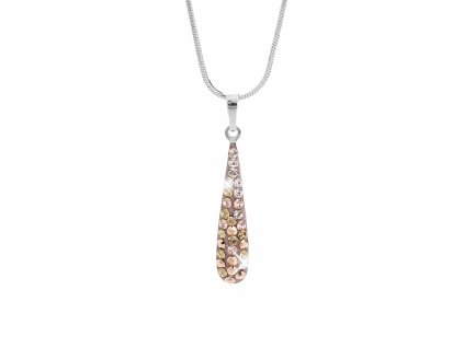 18758 stribrny nahrdelnik dlouha kapka s krystaly swarovski gold stribro 925 1000