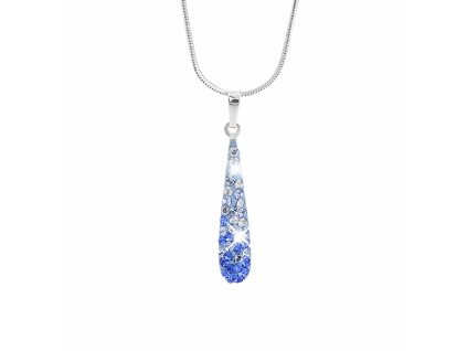 18770 stribrny nahrdelnik dlouha kapka s krystaly swarovski sapphire stribro 925 1000