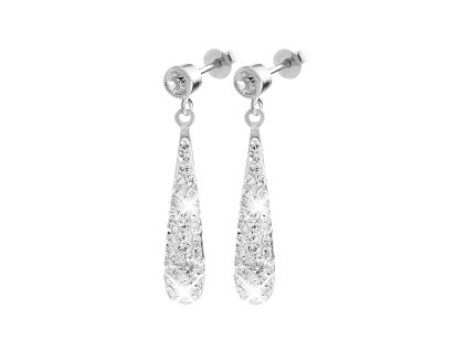 18815 stribrne nausnice puzety dlouhe kapky s krystaly swarovski jet stribro 925 1000