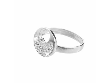 18818 stribrny prsten kulaty s kruhovym vyrezem a s krystaly swarovski crystal stribro 925 1000