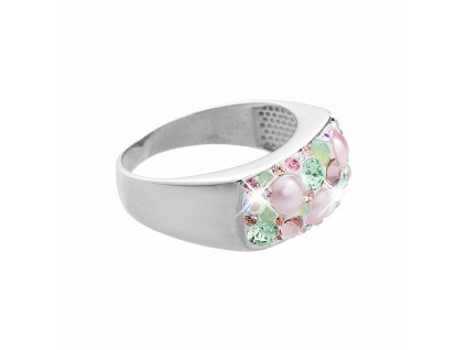 18845 stribrny prsten s obdelnikovym luzkem a krystaly swarovski multi stribro 925 1000
