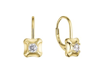 32306 pozlacene stribrne nausnice ctverecky se zirkonem 11506 1 crystal