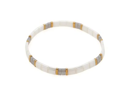 Miyuki Tila náramek light gray