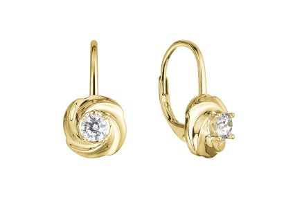 32312 pozlacene stribrne nausnice se zirkonem 11507 1 crystal