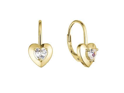 32345 pozlacene stribrne nausnice srdicka se zirkonem 11513 1 crystal