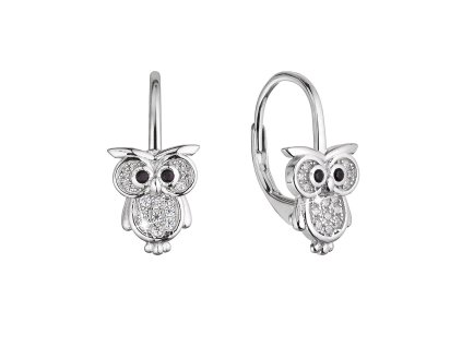32279 5 stribrne nausnice sovicky se zirkony 11501 1 crystal