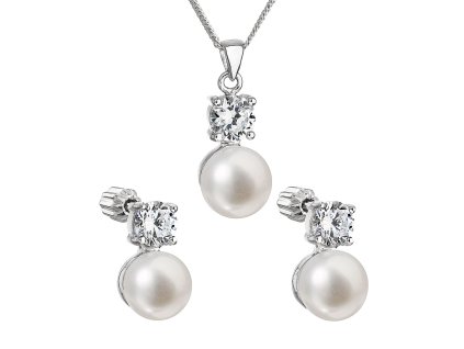 19553 perlova souprava vcetne retizku z ricnich perel bila 29002 1