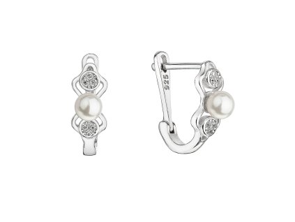 29048 stribrne nausnice jemne s malou bilou ricni perlou 21068 1