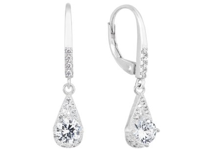 24101 stribrne nausnice visaci se zirkonem bila slza 11305 1