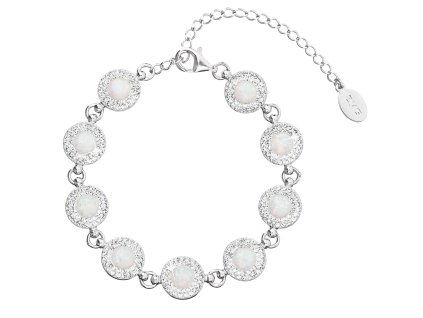 27521 stribrny naramek se syntetickym opalem a krystaly preciosa bily 33105 1