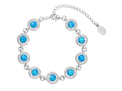 27515 stribrny naramek se syntetickym opalem a krystaly preciosa modry 33105 1