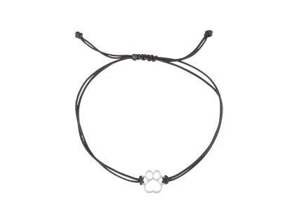 33062 textilni naramek kabbalah cerny se stribrnou tlapkou 13058 3 black