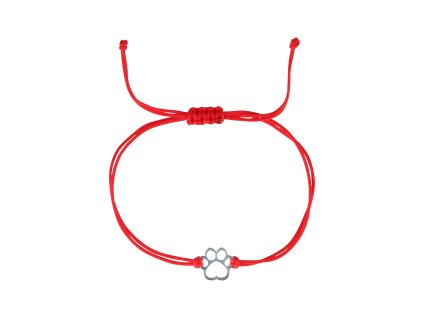 33065 textilni naramek kabbalah cerveny se stribrnou tlapkou 13058 3 red