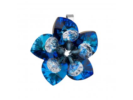 Stříbrný přívěsek s krystalem Swarovski modrá květina 34072.5
