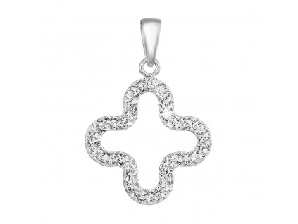 Stříbrný přívěsek s krystaly Swarovski v bílé barvě 74071.1