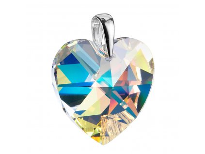 Stříbrný přívěsek s krystaly Swarovski AB efekt srdce 34004.2