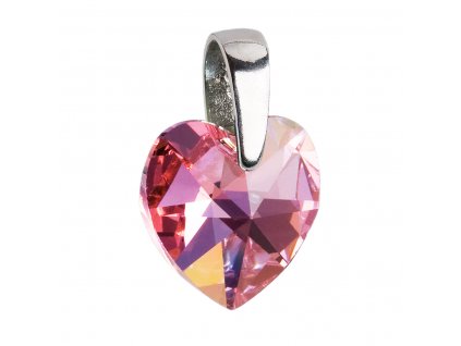 Stříbrný přívěsek s krystaly Swarovski AB efekt růžové srdce 34003.4