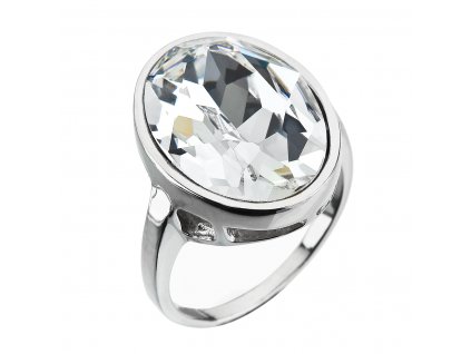 Stříbrný prsten s krystaly bílý 35036.1 krystal