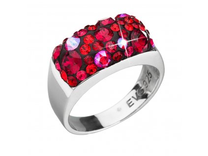 Stříbrný prsten s krystaly Swarovski červený 35014.3 cherry