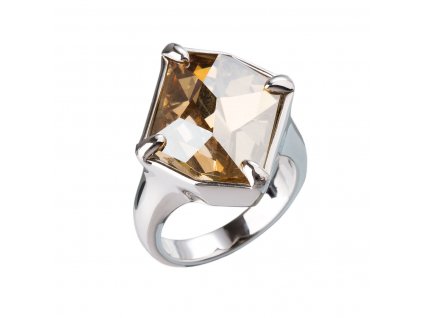 Stříbrný prsten s krystaly zlatý 35805.5