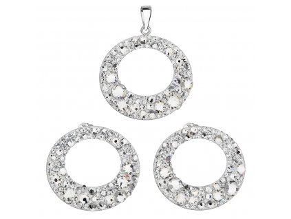 Sada šperků s krystaly Swarovski náušnice a přívěsek bílá 79043.1