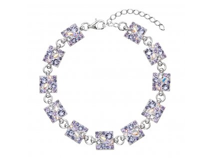 Stříbrný náramek se Swarovski krystaly fialový 33047.3 violet