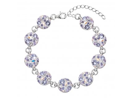 Stříbrný náramek se Swarovski krystaly fialový 33048.3