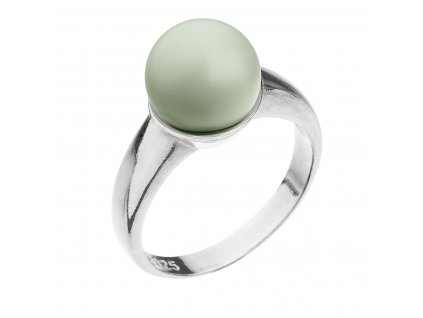 Stříbrný prsten se Swarovski perlou pastelově zelený 35022.3 pastel green