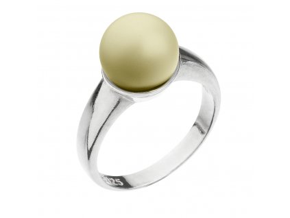 Stříbrný prsten se Swarovski perlou pastelově žlutý 35022.3