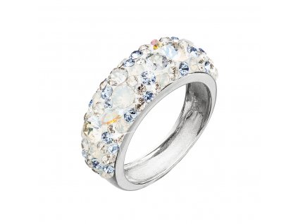 Stříbrný prsten s krystaly Swarovski modrý 35031.3 light sapphire