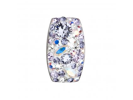 Stříbrný přívěsek s krystaly Swarovski fialový obdélník 34194.3