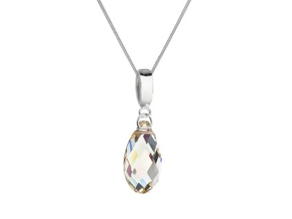 Stříbrný náhrdelník s krystalen Swarovski žlutá slza 72080.5 lum.green