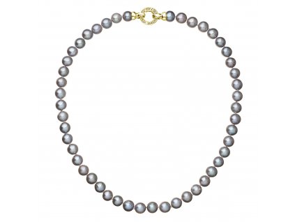 Perlový náhrdelník z pravých říčních perel šedý 22028.3 grey