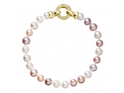 Perlový náramek z pravých říčních perel mix barev 23004.3