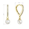 30191 2 pozlacene stribrne nausnice srdce se zirkony a visici perlickou shell 11426 1
