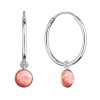 27239 stribrne nausnice kruhy s koralovym syntetickym opalem 11401 3