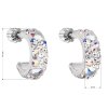 25745 3 stribrne nausnice kruhy s krystaly swarovski ab efekt pulkruh 31118 2