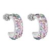 17555 stribrne nausnice kruhy s krystaly swarovski mix barev pulkruh 31118 3 sakura