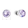 25742 3 stribrne nausnice pecka se swarovski krystaly fialove kulate 31113 3 violet