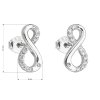 23063 2 stribrne nausnice pecka se zirkonem bile nekonecno 11017 1