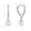 30188 2 stribrne nausnice srdce se zirkony a visici perlickou shell 11426 1