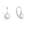31391 2 stribrne nausnice visaci s bilym kulatym syntetickym opalem 11467 1 white