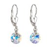 16601 stribrne nausnice visaci s krystaly swarovski ab efekt kulate 31134 2