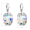 25862 3 stribrne nausnice visaci s krystaly swarovski ab efekt obdelnik 31297 2