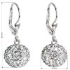16316 3 stribrne nausnice visaci s krystaly swarovski bile kulate 31109 1