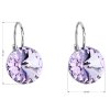 25709 3 stribrne nausnice visaci s krystaly swarovski fialove kulate 31106 3 violet