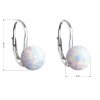 26360 3 stribrne visaci nausnice se syntetickym opalem bile kulate 11245 1