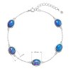 31292 1 stribrny naramek se syntetickymi opaly modry oval 13030 3 blue